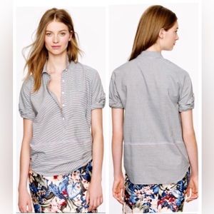 J. Crew Factory Gray Striped Button Down Shirt
